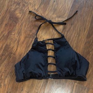 Cute black bikini top! Love the front detail!